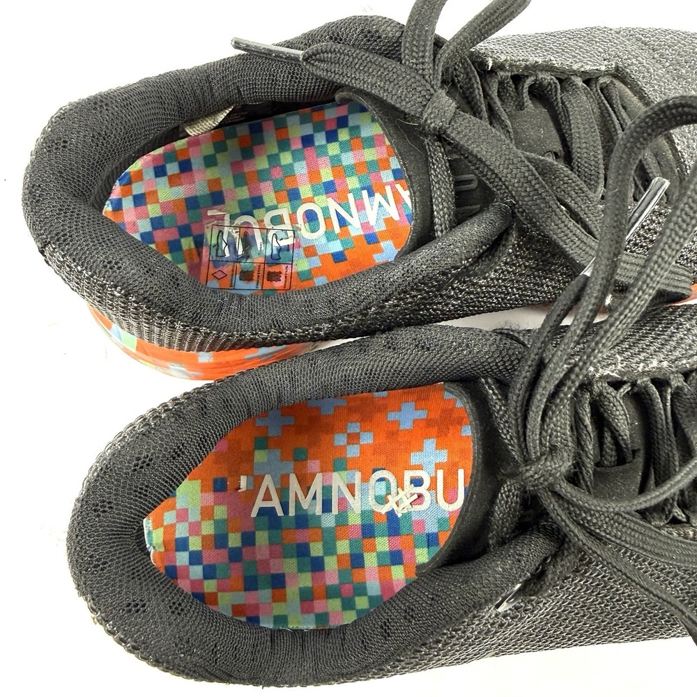 NOBULL Heather Black Pixel Shoes 7 Womens Lace Up Trainer Sneaker Mens 5 - Picture 3 of 10